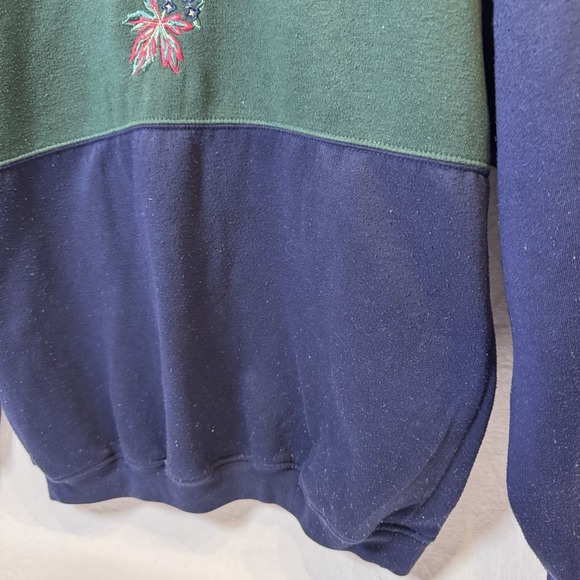 90s Bold Spirit Color Block Holiday Sweatshirt Boxy Cut Retro Size Medium - Picture 3 of 6